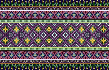 Etnik tek renkli, kusursuz desen. Aztek geometrik desenli bir arka plan. Kabile temalı bir baskı. Navajo halkından kumaş. Modern tarzda soyut duvar kâğıdı. Vektör biçiminde resimleme. Kağıt için tekstil tasarımı.