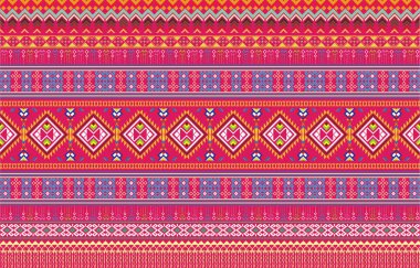 Pembe, beyaz ve siyah renklerde kusursuz etnik kökeni var. Vektör illüstrasyon dokusu. Kabile klasikleri, işleriniz için kusursuz.