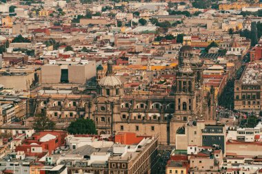 Meksika, Mexico City, DF. 14 Kasım 2025: Zocalo 'daki Mexico City Metropolitan Katedrali.