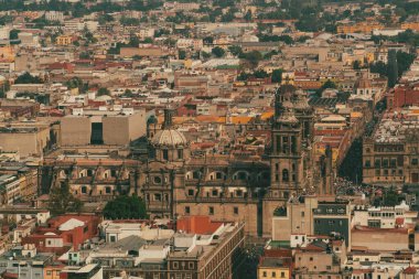 Meksika, Mexico City, DF. 14 Kasım 2025: Zocalo 'daki Mexico City Metropolitan Katedrali.