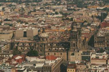 Meksika, Mexico City, DF. 14 Kasım 2025: Zocalo 'daki Mexico City Metropolitan Katedrali.