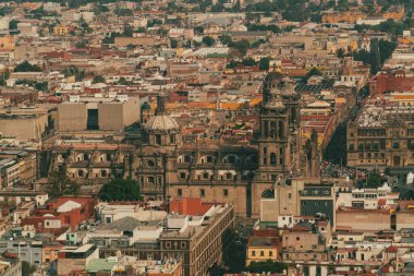 Meksika, Mexico City, DF. 14 Kasım 2025: Zocalo 'daki Mexico City Metropolitan Katedrali.