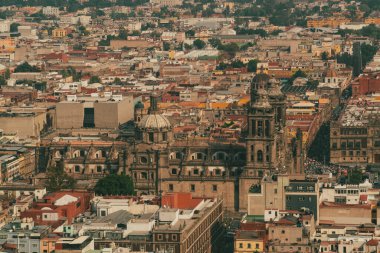 Meksika, Mexico City, DF. 14 Kasım 2025: Zocalo 'daki Mexico City Metropolitan Katedrali.
