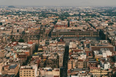 Meksika, Mexico City, DF. 15 Kasım 2025: Plaza de la Constitucin 'in panoramik görüntüsü.
