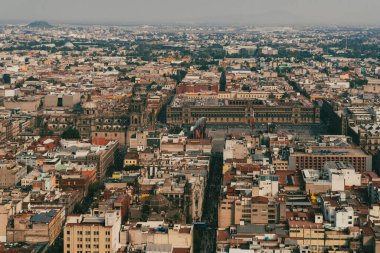 Meksika, Mexico City, DF. 15 Kasım 2025: Plaza de la Constitucin 'in panoramik görüntüsü.