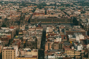 Meksika, Mexico City, DF. 15 Kasım 2025: Plaza de la Constitucin 'in panoramik görüntüsü.