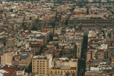 Meksika, Mexico City, DF. 15 Kasım 2025: Plaza de la Constitucin 'in panoramik görüntüsü.
