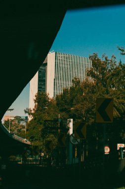 Meksika, Mexico City, DF. 15 Kasım 2025: Mexico City 'de mavi gökyüzü ile karayolu ve köprü.