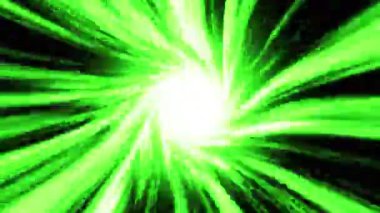 Sihirli fantezi güç tüneli. Yeşilin gölgesinde, enerjinin içinden uçarak. enerjik, dinamik yeşil arkaplan soyut bir fantezi tünelinde enerji ya da hareketin göstergesi.