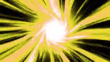 Sarı, sihirli bir tünel, merkez odağı ile bir portaldan çıkan renkli bir ışık üzerine beyaz bölümlerle çelişen karanlık bir arkaplan özelliğine karşı ve dijital fotoğraf manipülasyonu önerir.