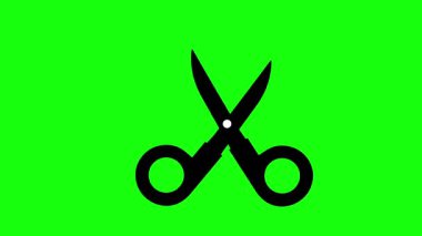 Yeşil Ekran Arkaplanındaki Animasyonu Kesen Makas