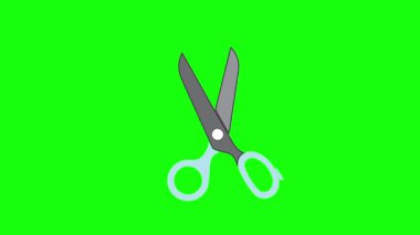 Yeşil Ekran Arkaplanındaki Animasyonu Kesen Makas