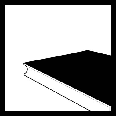 Kara Kitap simgesi, basit kitap sembolü, resimli resim, çizgi film açık kitap ve sayfalar. Eğitim konsepti. Çizgi çizme. Açılmış kitap amblemi. Uçan sayfalar. Dünya Kitap Günü.