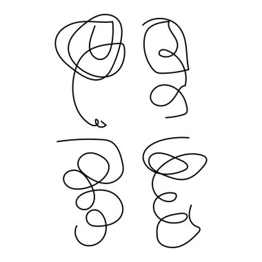 Soyut el çizimi karalama çizgileri çizimi çizimleri kaosu temsil ediyor yaratıcılığı stres duygusu ve serbest sanatsal ifade kavram tasarım arka planı için uygun beyaz arkaplanda izole edilmiş.