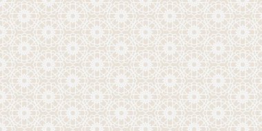 Islamic geometric pattern background featuring repeating symmetrical line art inspired by traditional Arabic and Middle Eastern ornament design, suitable for decorative, cultural, and modern creative projects