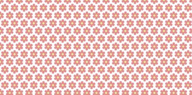 Yumuşak renk çiçekleri ve bahar temalı kumaş ambalaj kağıdı ve dekoratif yüzey grafikleri için uygun basit botanik tekrarlama tasarımlı Daisy çiçek desenli arkaplan.