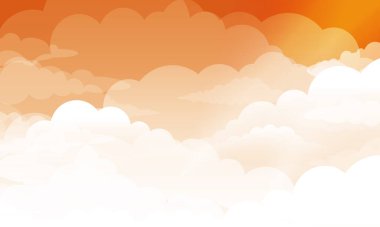 Yumuşak beyaz bulutlarla kaplı altın gökyüzü. Doğal manzara.