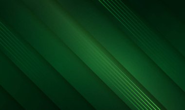 Soyut koyu yeşil zemin, zarif gümüş köşegenler ve geometrik katmanlar. gelecek teknolojisi.