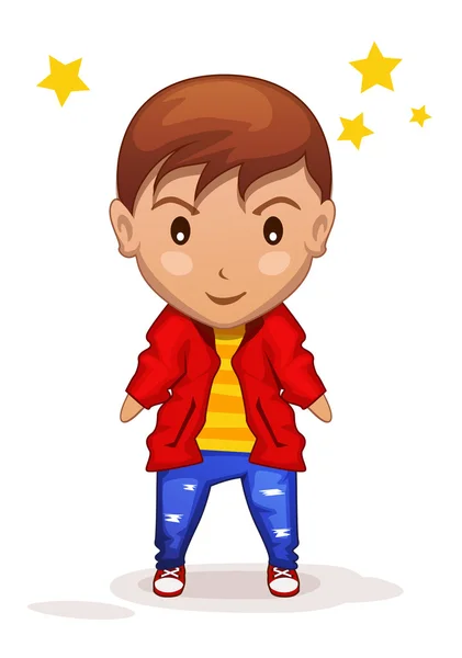 Cute cartoon children boy in vector — Stock Vector