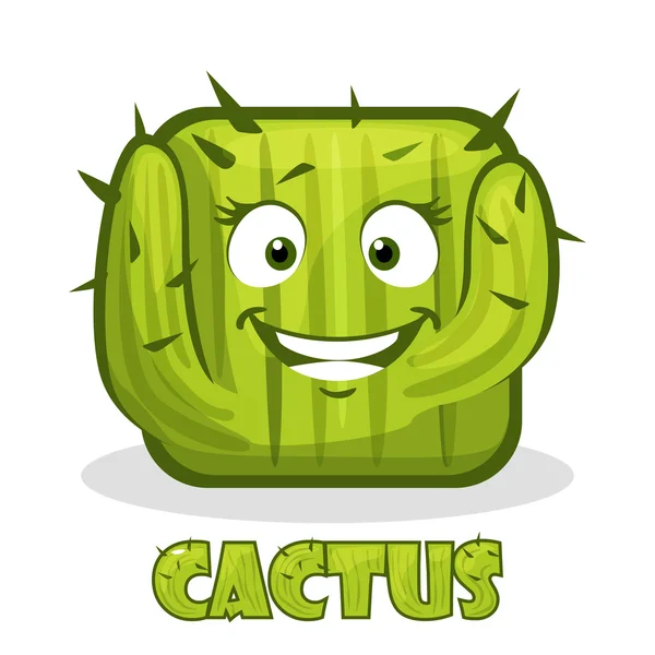 Cactus smiley carré — Image vectorielle