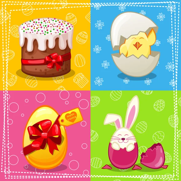 Characters card Happy Easter — Stock Vector