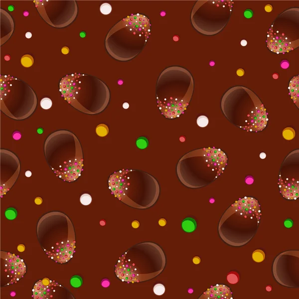 Pâques chokolate oeufs fond sans couture — Image vectorielle