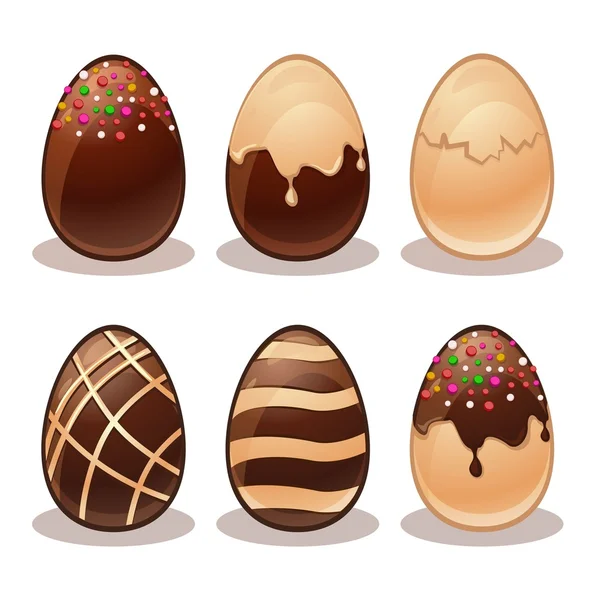 Šťastné Velikonoce-železnatý a bílá čokoládová vajíčka ve vektoru — Stockový vektor