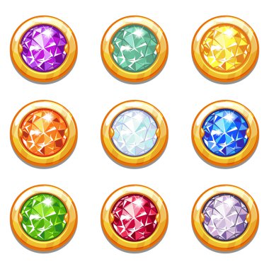 Vektör Pırlantalı renkli altın muska