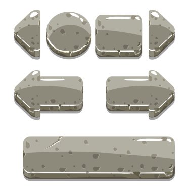 Çizgi film taş düğmeleri oyun ya da web tasarımı için