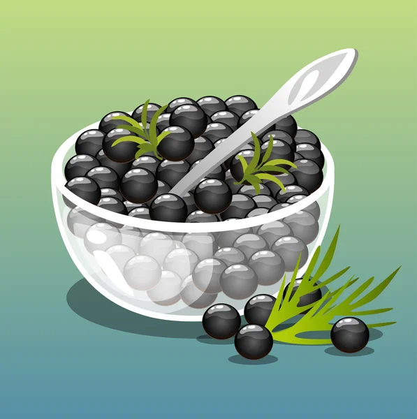 Du caviar noir. Illustration vectorielle — Image vectorielle