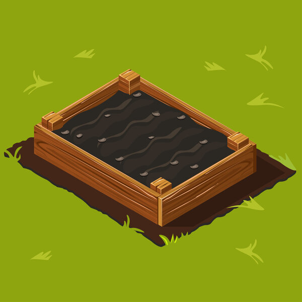 Vegetable Garden Wooden Box. Set 13