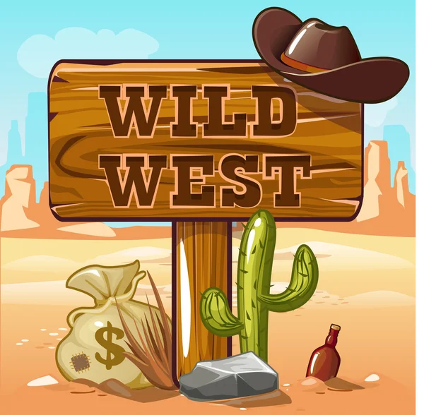 Wild West fundo do jogo de computador — Vetor de Stock