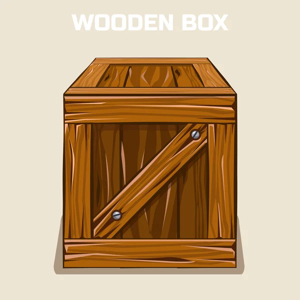 Caja de madera Cliparts, elemento de juego — Vector de stock