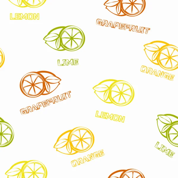 柑橘類のシームレスなパターン — ストックベクタ