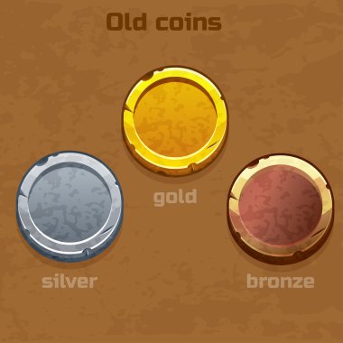 Altın, gümüş ve bronz eski paralar