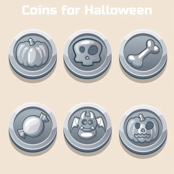 Silbermünzen zu Halloween — Stockvektor