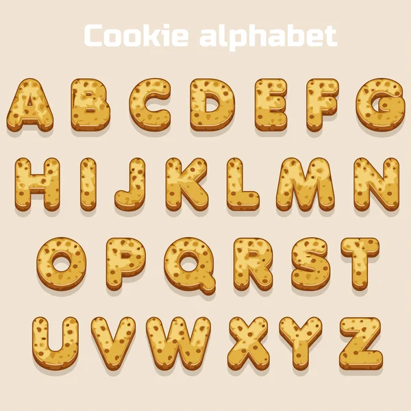 Cartoon cookie font, alfabeto biskvit — Foto Stock