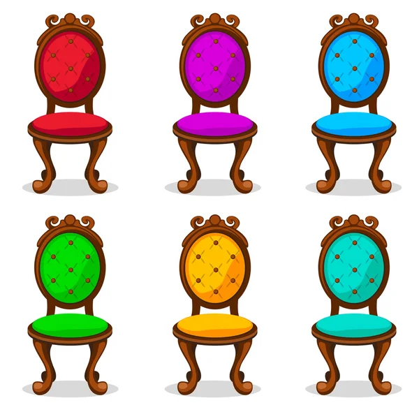 Cartone animato sedia retrò colorato — Vettoriale Stock