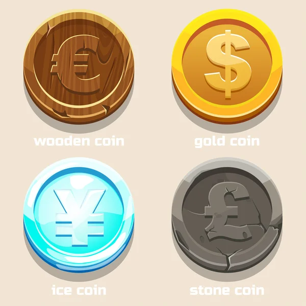 Textuur munten van verschillende valuta 's — Stockvector