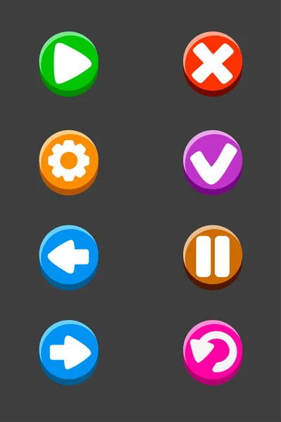 Ensemble de boutons isolés pour le jeu. — Image vectorielle