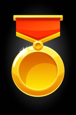 Oyun için yuvarlak altın madalya.