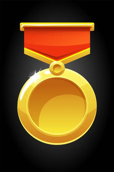 Vector round gold medal for the game. — 스톡 벡터