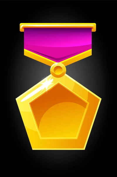 Vetor ilustrado ícone medalha de ouro para o jogo. —  Vetores de Stock