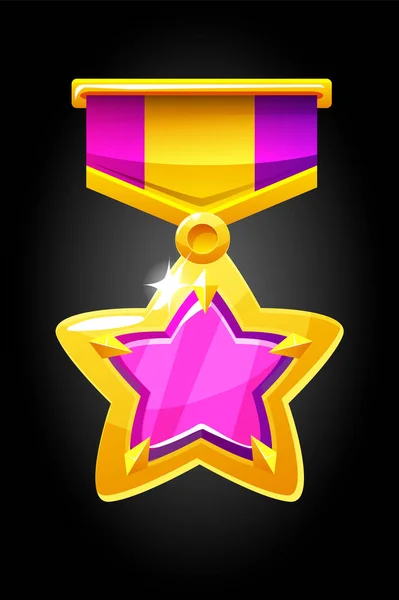 Vecteur étoile médaille d'or pour le jeu. — Image vectorielle