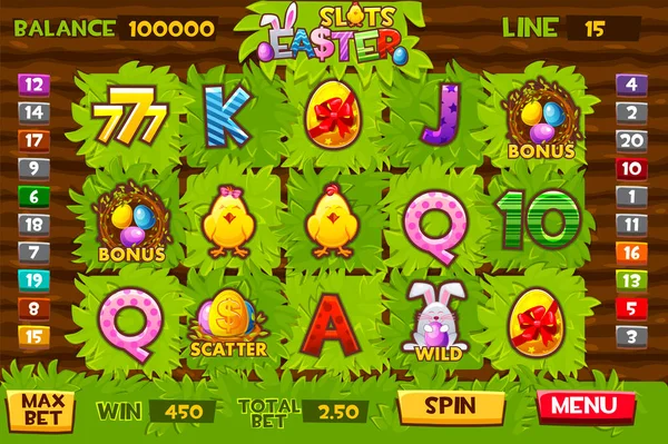 Pasen slots, tuin slots voor GUI spellen. — Stockvector