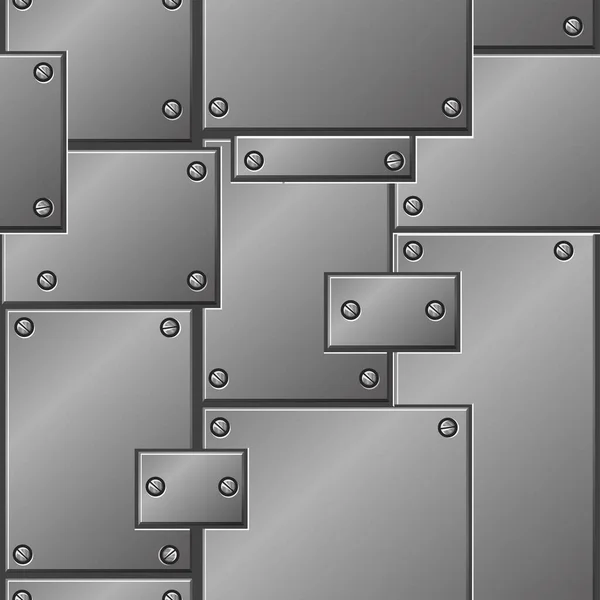 Bezešvé kovové vzory, železné desky pro grafický design. — Stockový vektor