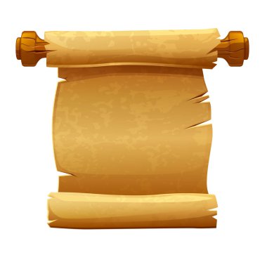 Eski kağıt parşömen, tahta şablon üzerine boş papirüs yazmak için..