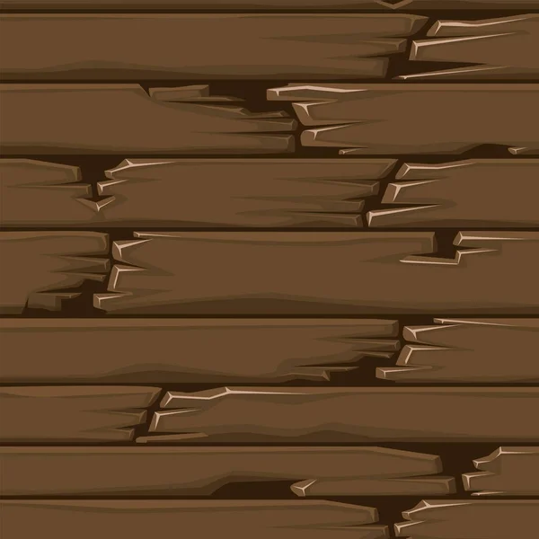 Seamless textured wood floor, old brown boards. — Stock Vector