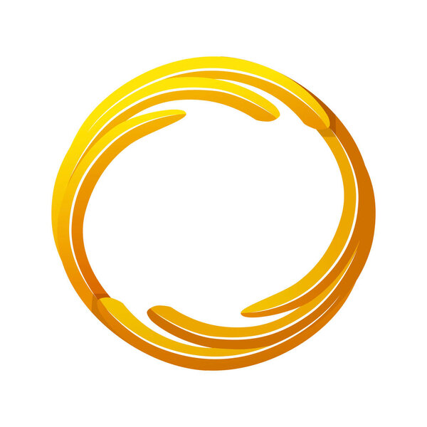 Gold game avatar, round frame template for game.