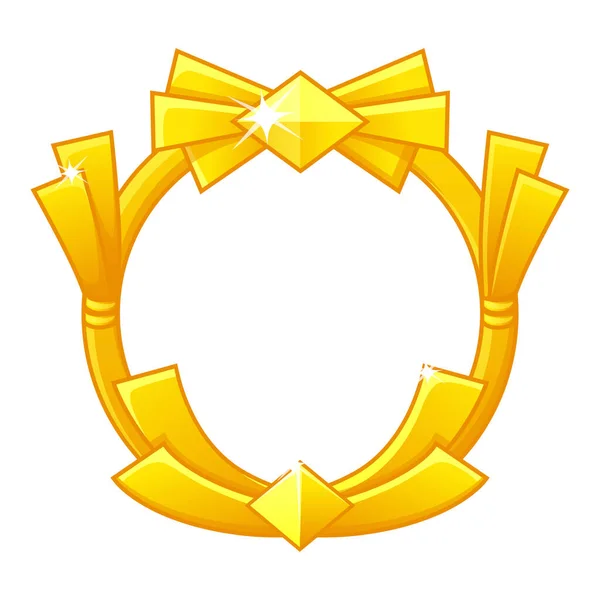 Guld spelram utmärkelse, avatar runda mall för spel ui. — Stock vektor